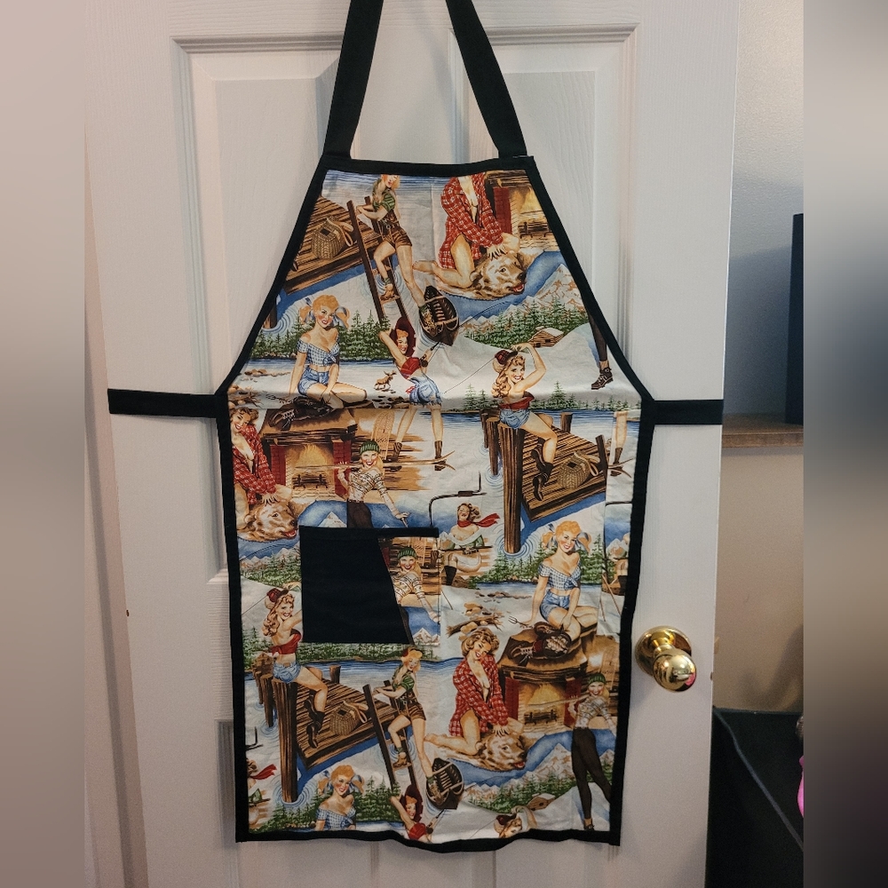 DONATING Sexy Lady Pin Up Girls Daisy Dukes Apron Chef Cooking BBQ EUC